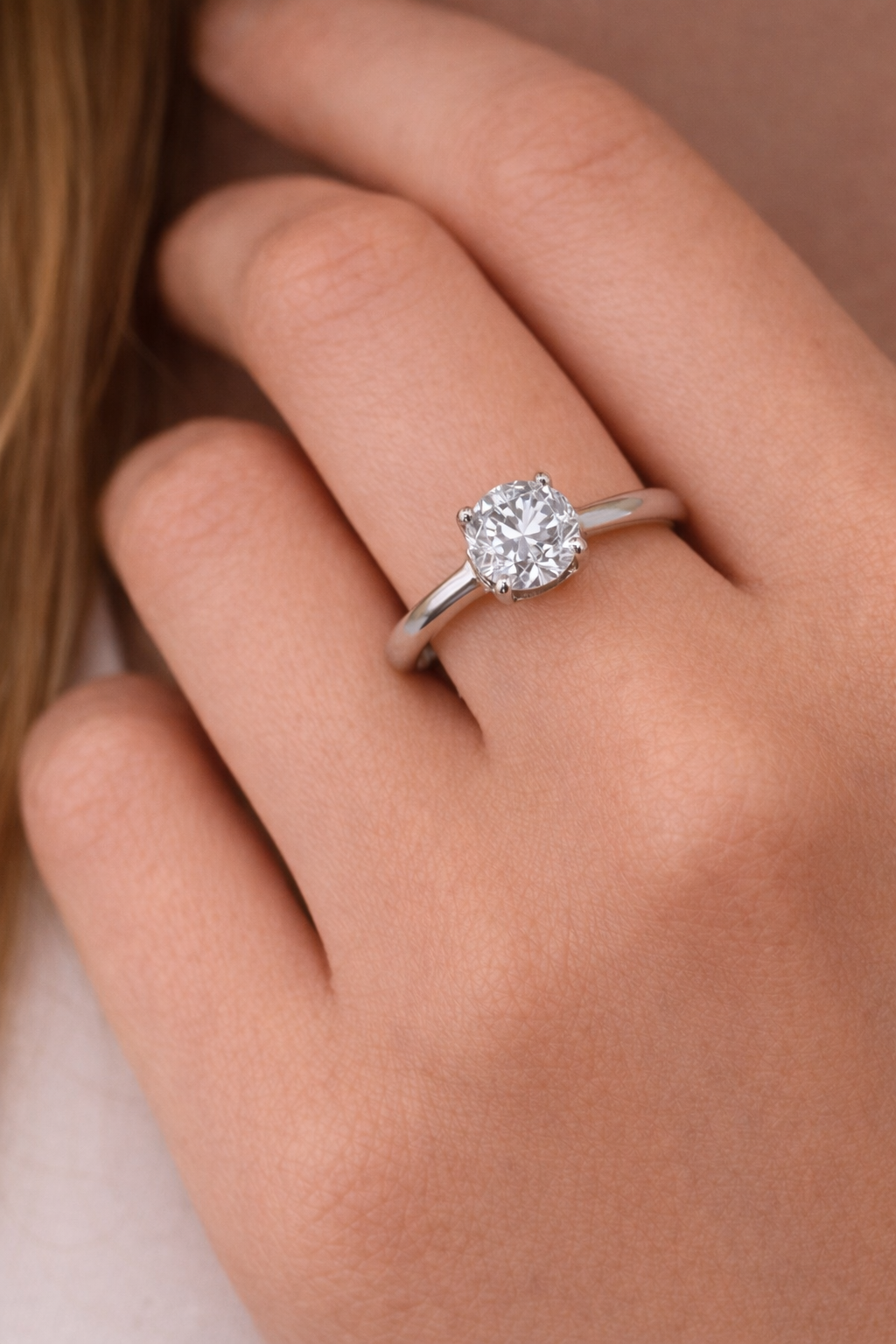Cubic Zirconia Solitaire Ring