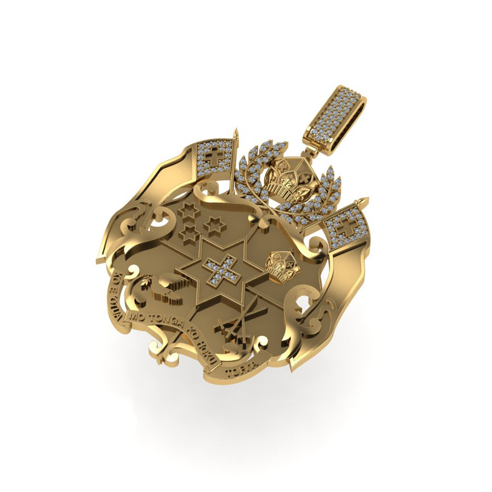 9ct Tongan Coat Of Arms Pendant Small