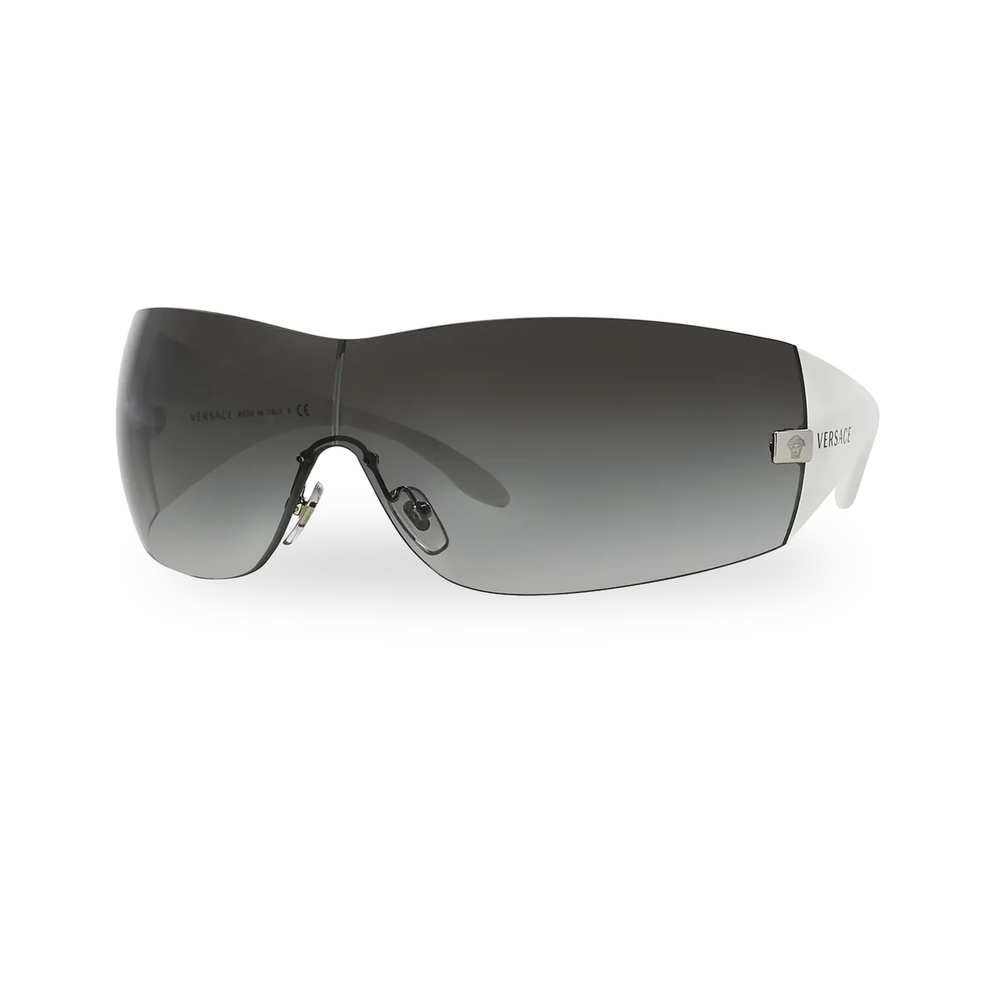 Versace 0VE2054 sunglasses in Silver with Grey gradient blue lenses - transparent product photo with soft shadow