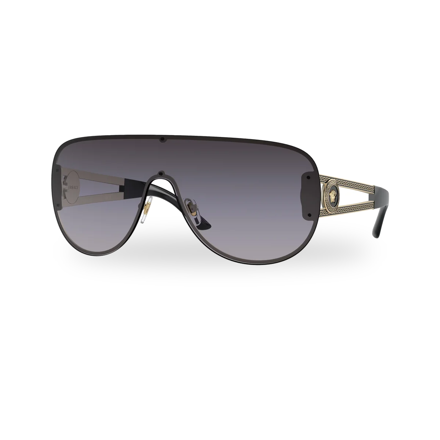 Versace 0VE2166 sunglasses in Pale gold with Light grey gradient dark blue lenses - transparent product photo with soft shadow