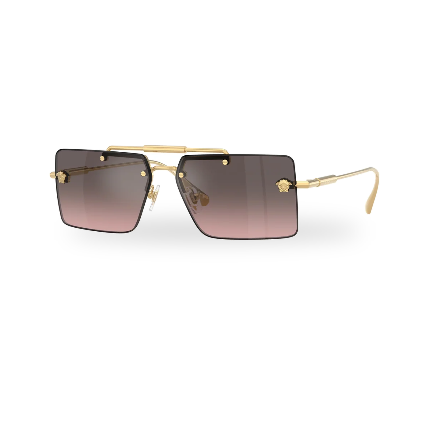 Versace 0VE2245 sunglasses in Gold with Pink gradient grey flash silver lenses - transparent product photo with soft shadow