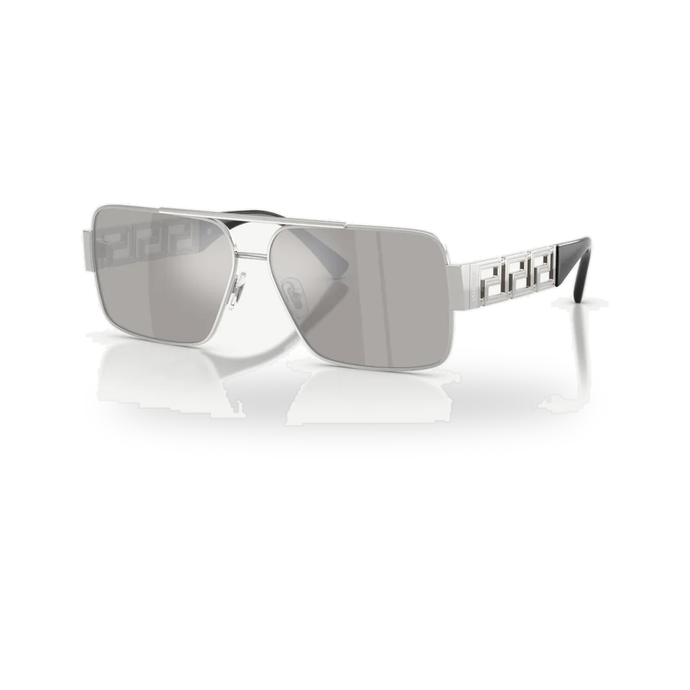 Versace 0VE2290 sunglasses in Silver with Light grey mirror silver 80 lenses - transparent product photo with soft shadow