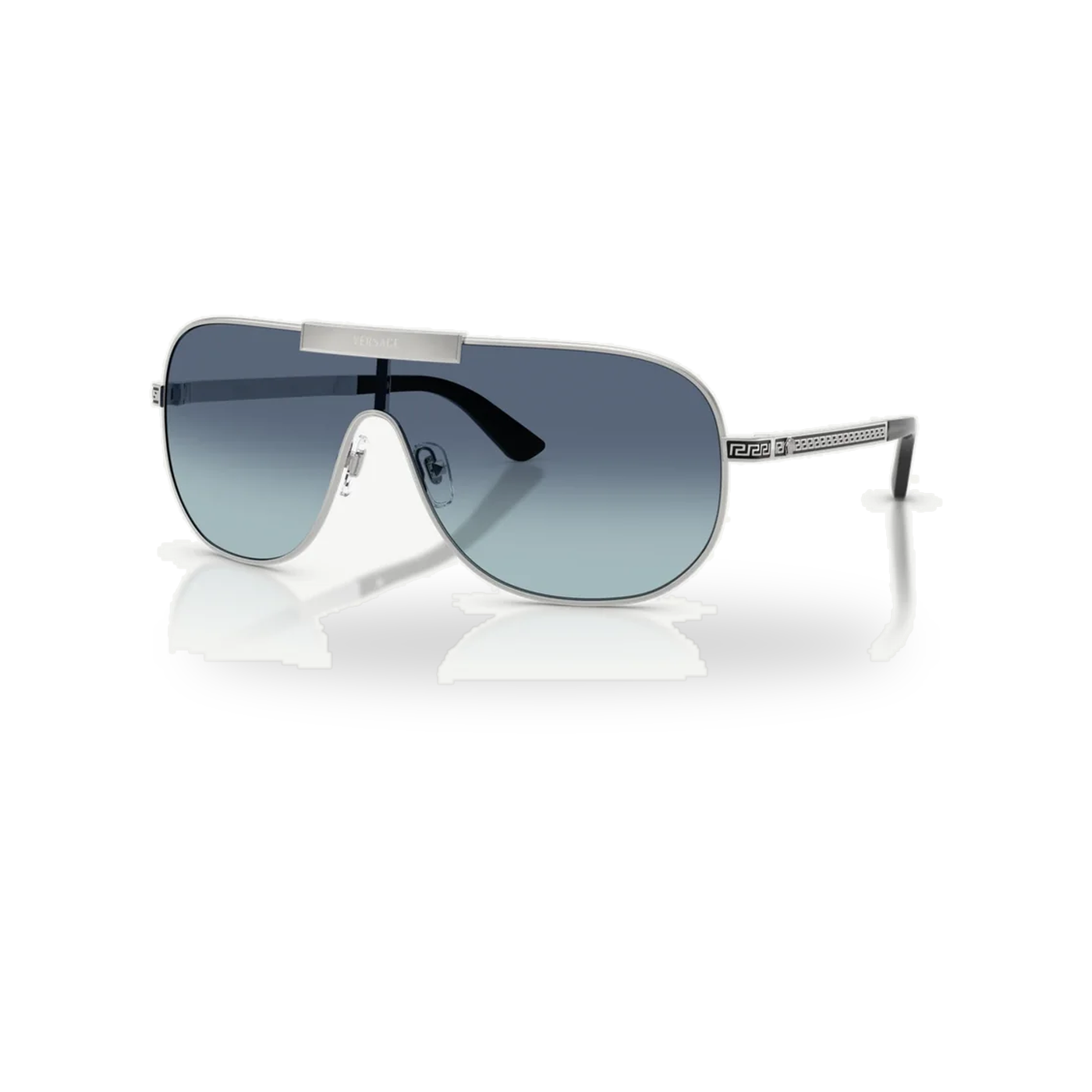 Versace 0VE2293 sunglasses in Silver with Light blue gradient dark blue lenses - transparent product photo with soft shadow