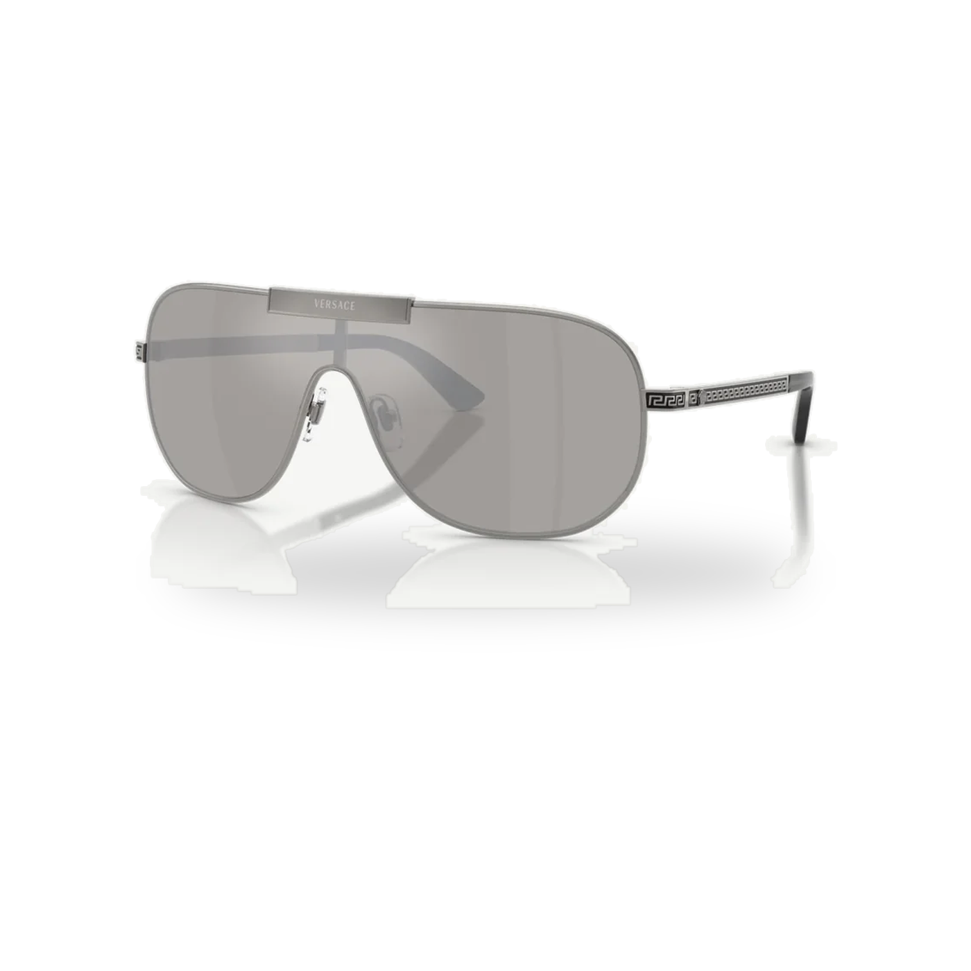 Versace 0VE2293 sunglasses in Gunmetal with Light grey mirror silver lenses - transparent product photo with soft shadow