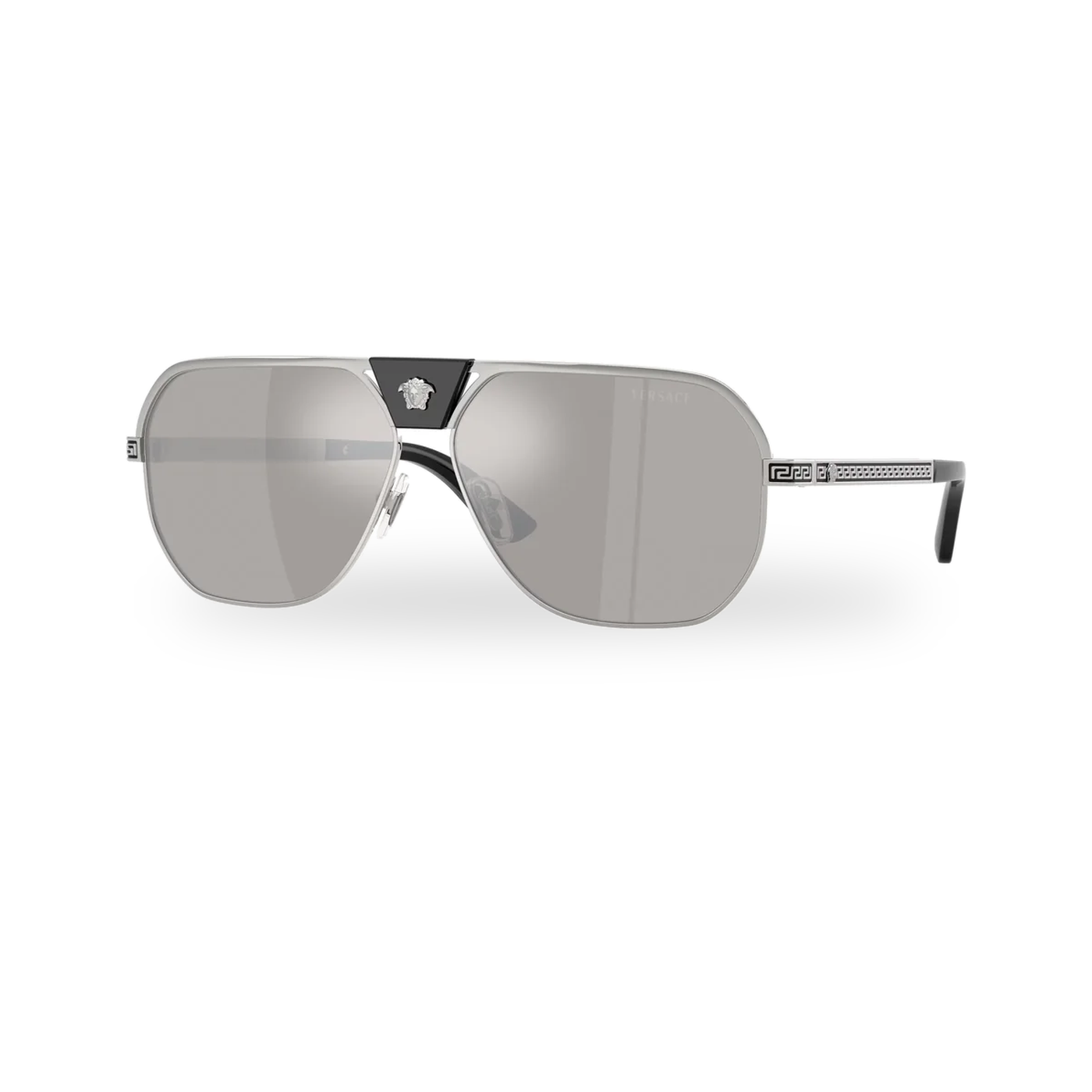 Versace 0VE2294 sunglasses in Silver with Light grey mirror silver lenses - transparent product photo with soft shadow