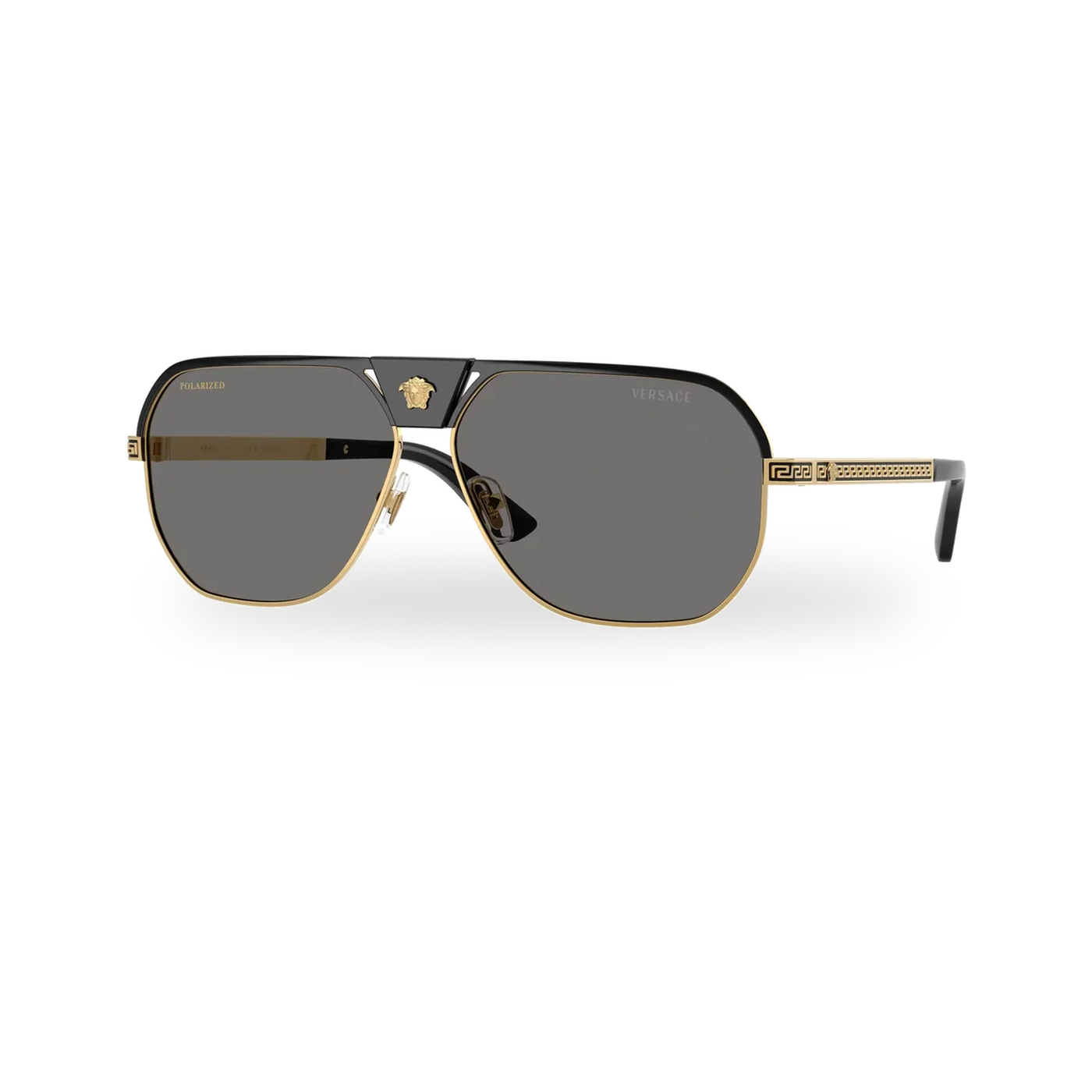 Versace 0VE2294 sunglasses in Black with Dark grey polarized lenses - transparent product photo with soft shadow