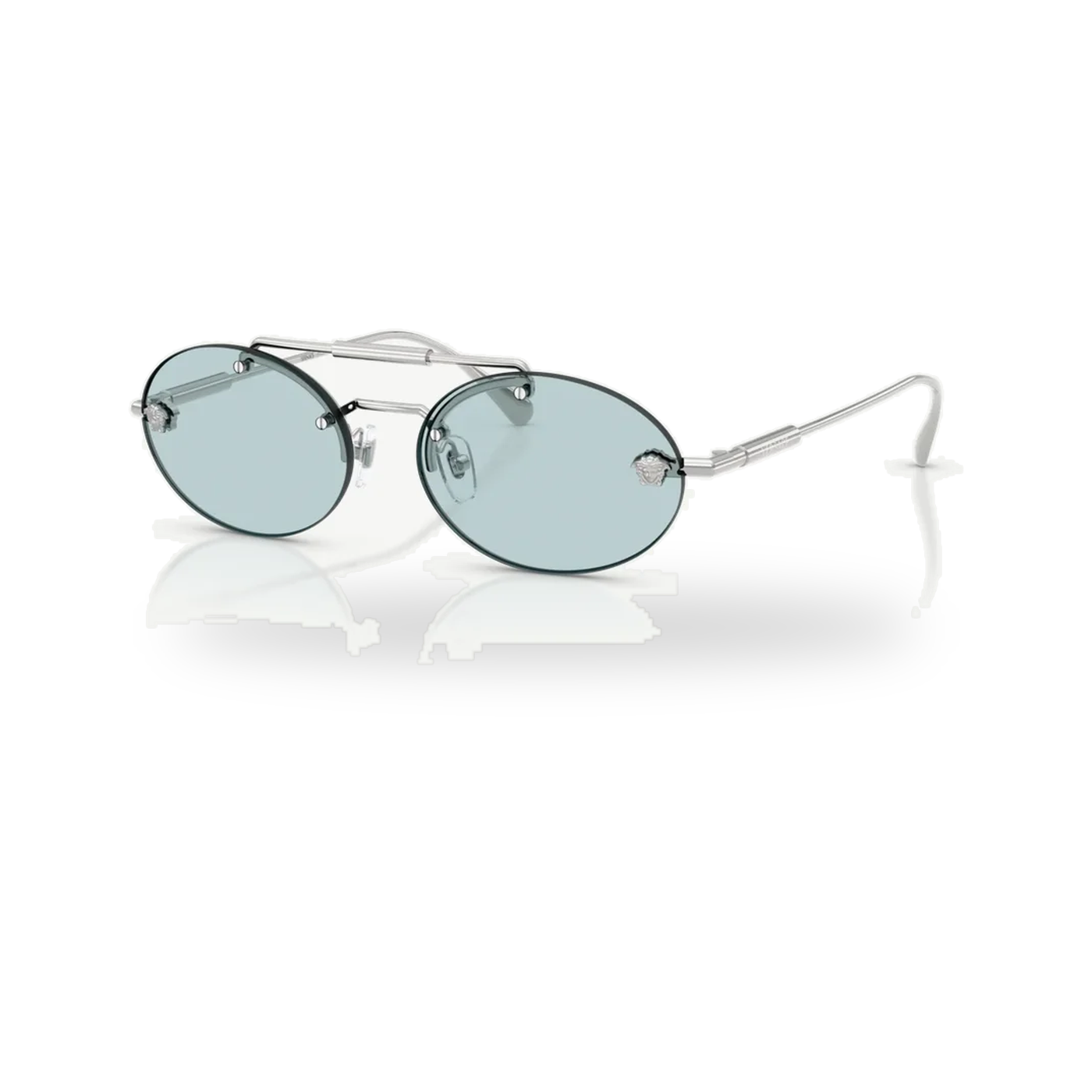 Versace 0VE2295 sunglasses in Silver with Light blue lenses - transparent product photo with soft shadow