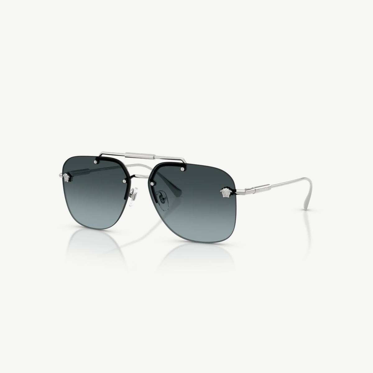 Versace 0VE2296 sunglasses in Silver with Blue gradient grey lenses