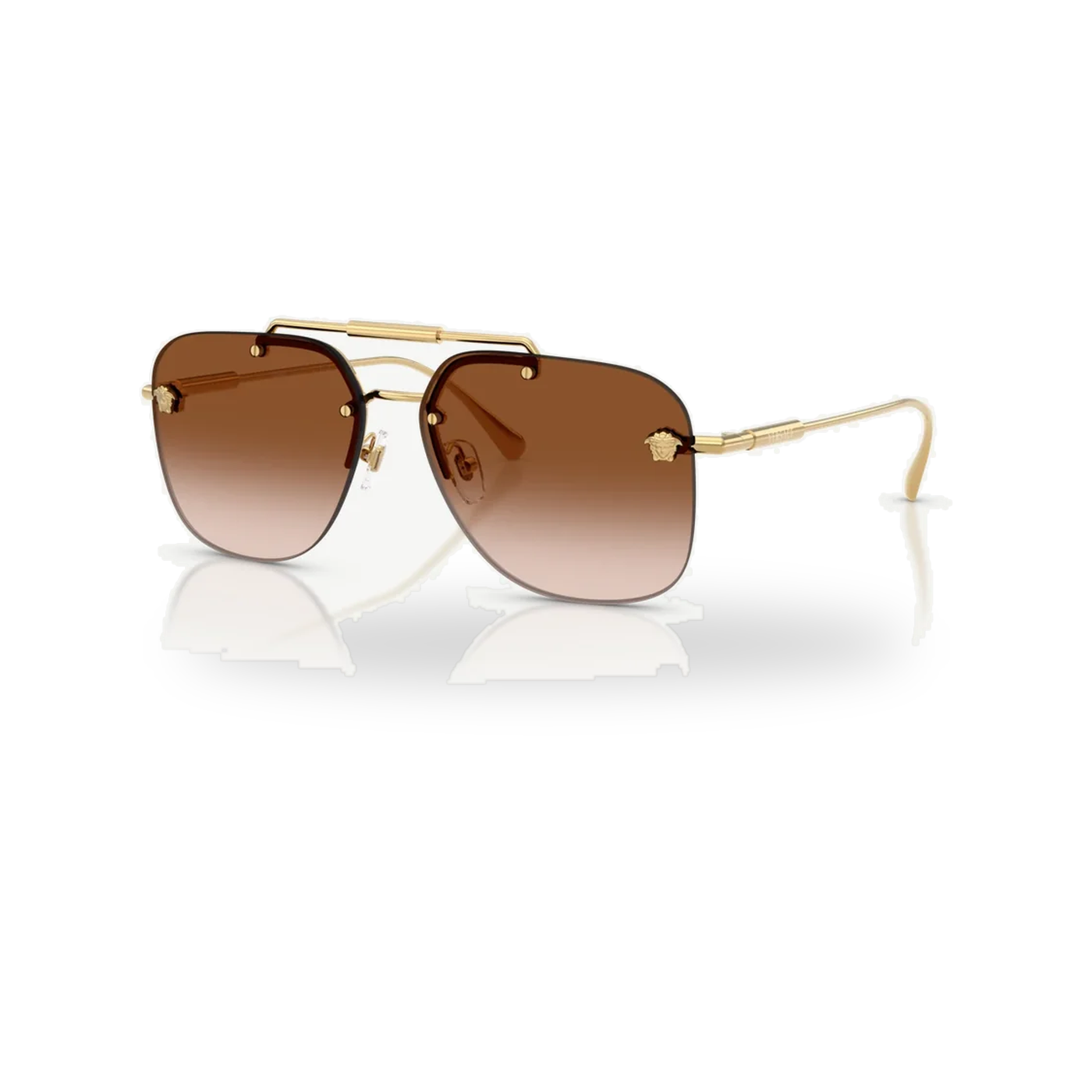 Versace 0VE2296 sunglasses in Gold with Brown gradient lenses - transparent product photo with soft shadow