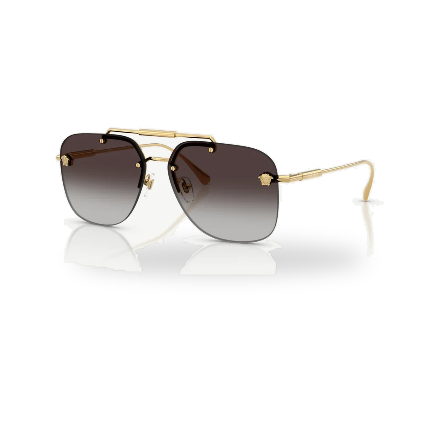 Versace 0VE2296 sunglasses in Gold with Grey gradient lenses - transparent product photo with soft shadow