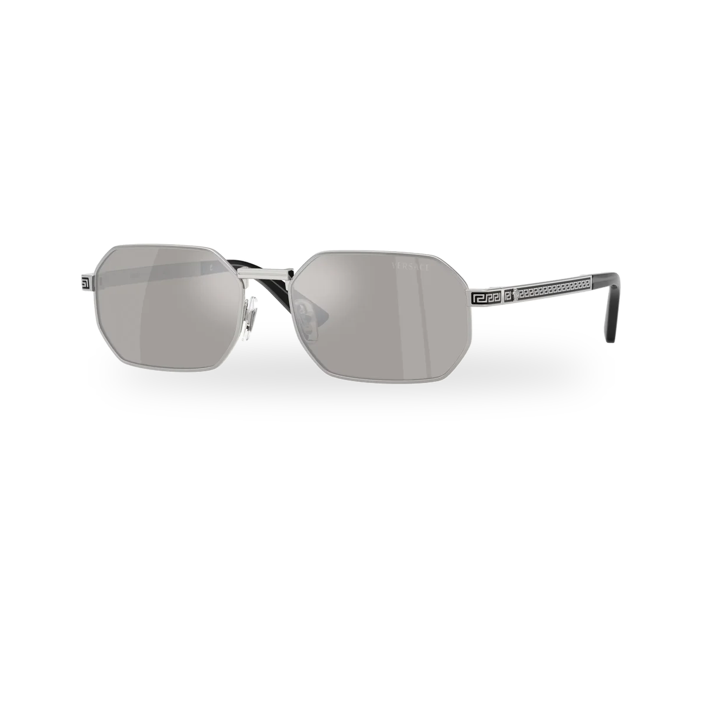 Versace 0VE2297 sunglasses in Silver with Light grey mirror silver lenses - transparent product photo with soft shadow