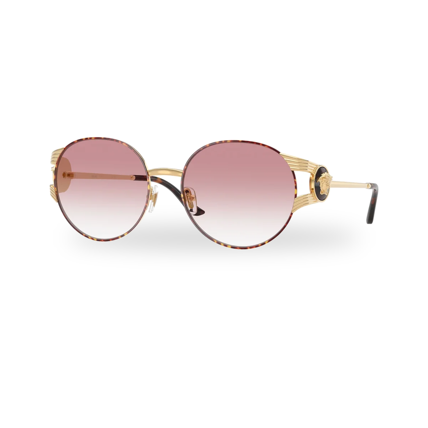 Versace 0VE2303 sunglasses in Gold versace/havana with Clear gradient pink lenses - transparent product photo with soft shadow