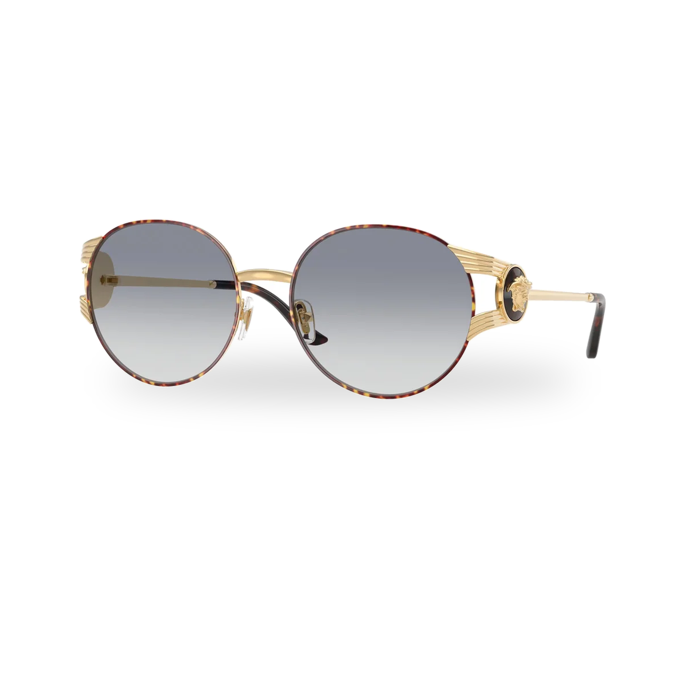 Versace 0VE2303 sunglasses in Gold versace/havana with Clear gradient blue lenses - transparent product photo with soft shadow