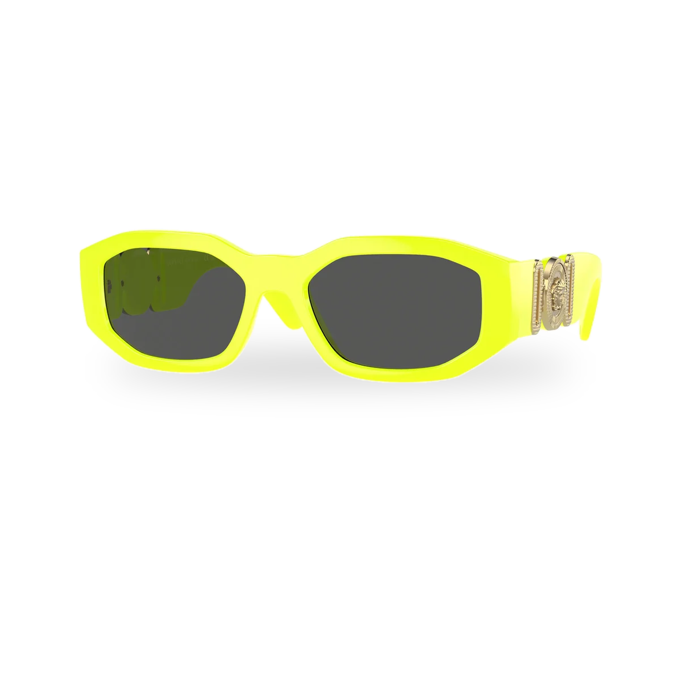 Versace 0VE4361 sunglasses in Yellow fluo with Dark grey lenses - transparent product photo with soft shadow