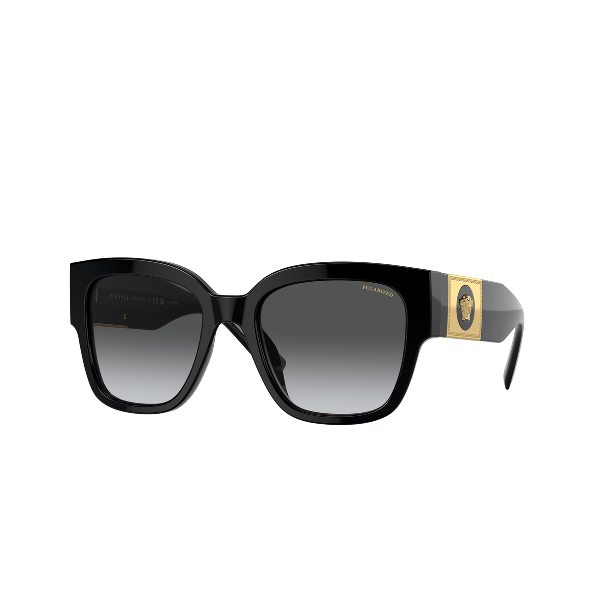 Versace 0VE4437U sunglasses in Black with Polarized grey gradient lenses