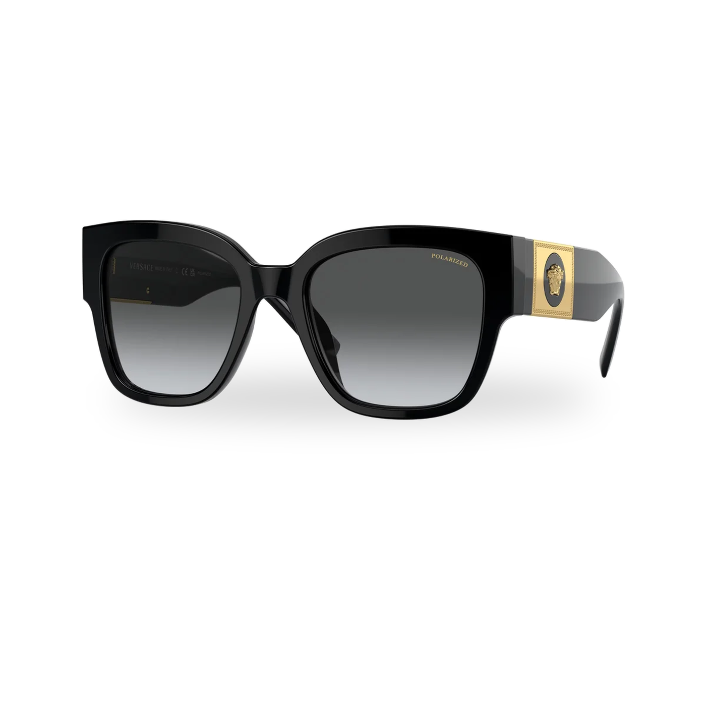 Versace 0VE4437U sunglasses in Black with Polarized grey gradient lenses - transparent product photo with soft shadow