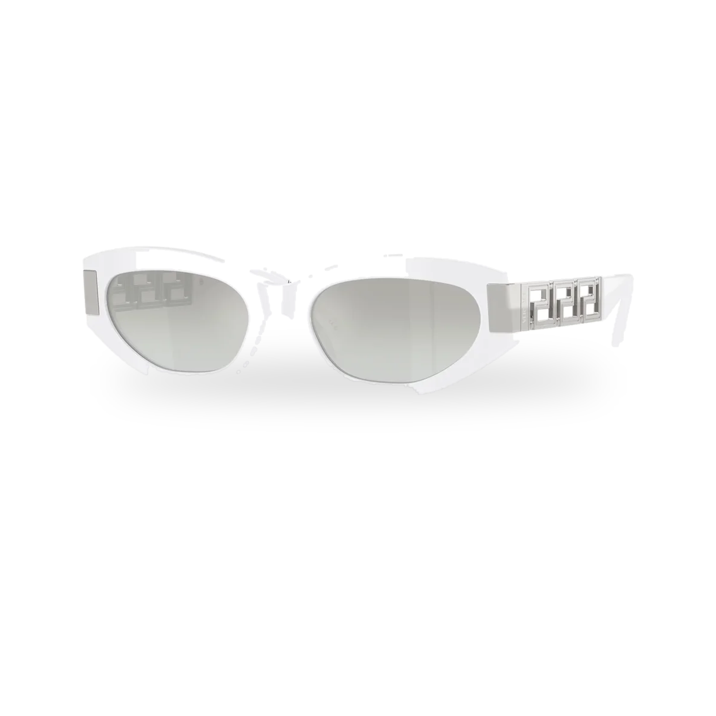 Versace 0VE4501 sunglasses in White with Grey mirror gradient silver lenses - transparent product photo with soft shadow