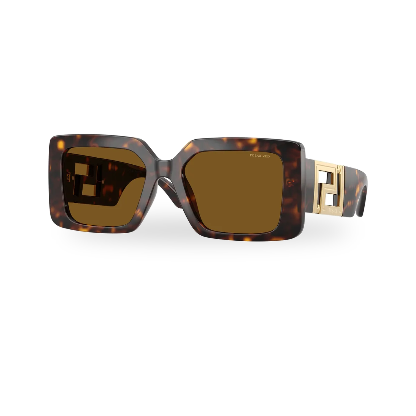 Versace 0VE4505U sunglasses in Havana with Brown polarized lenses - transparent product photo with soft shadow