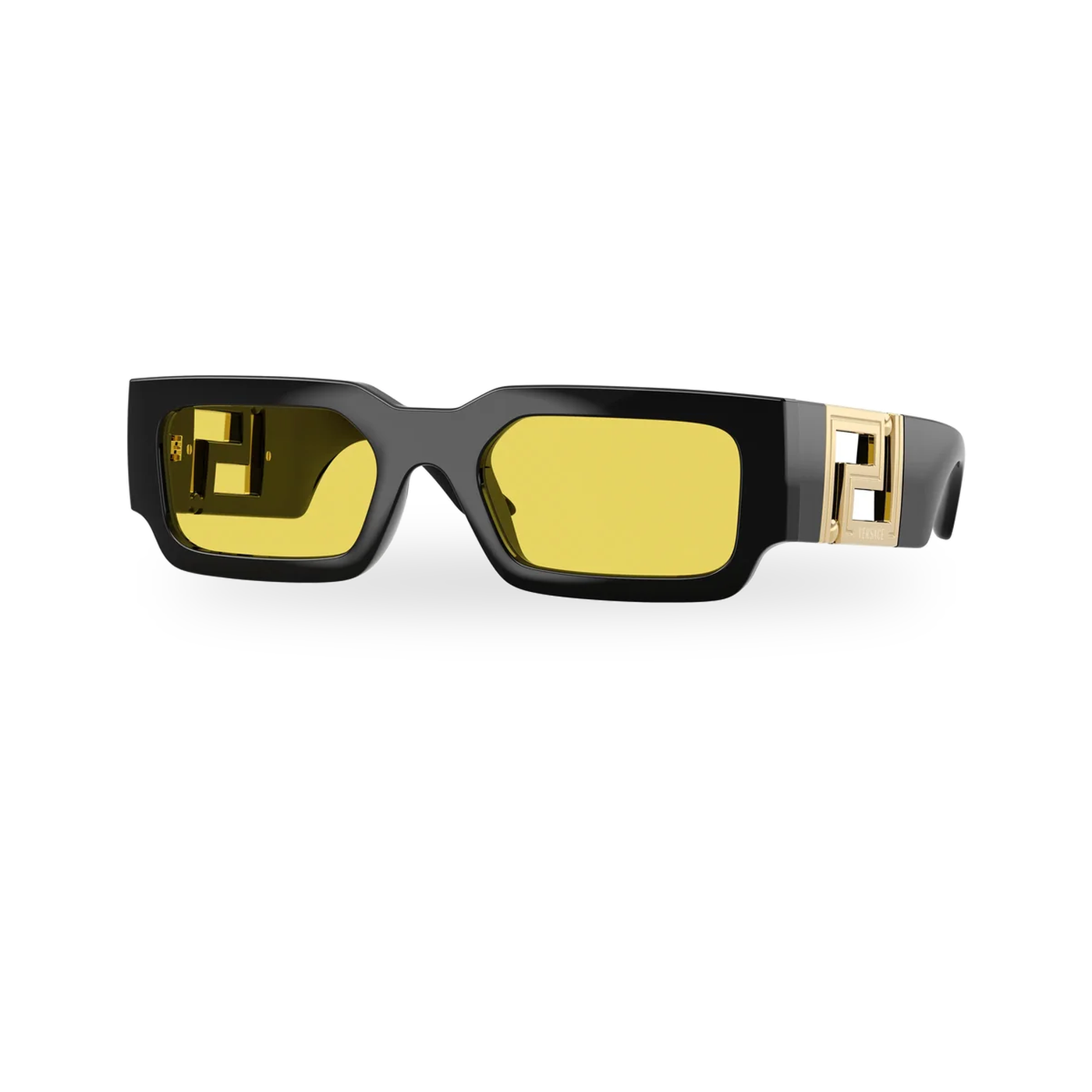 Versace 0VE4506U sunglasses in Black with Yellow lenses - transparent product photo with soft shadow