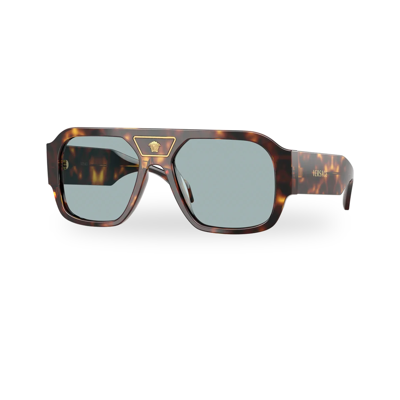 Versace 0VE4508U sunglasses in Havana with Blue lenses - transparent product photo with soft shadow