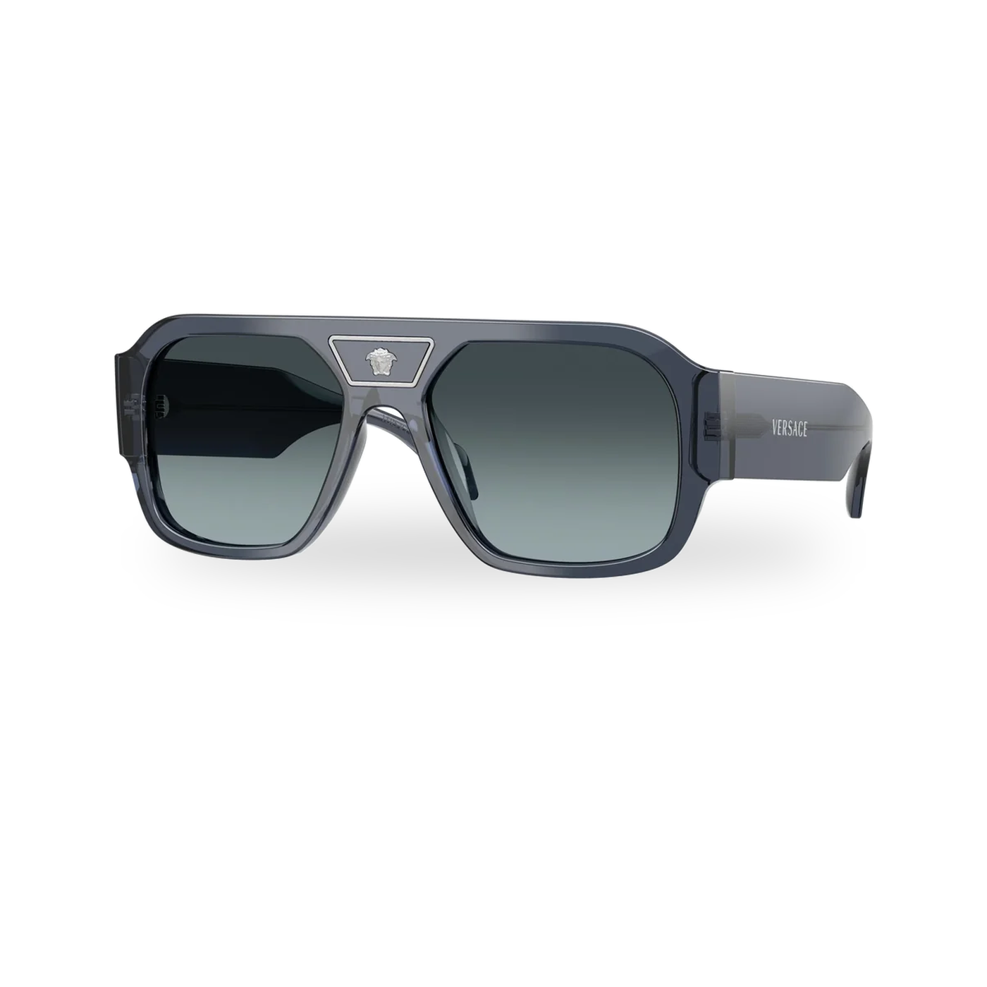 Versace 0VE4508U sunglasses in Transparent dark blue with Blue gradient grey lenses - transparent product photo with soft shadow