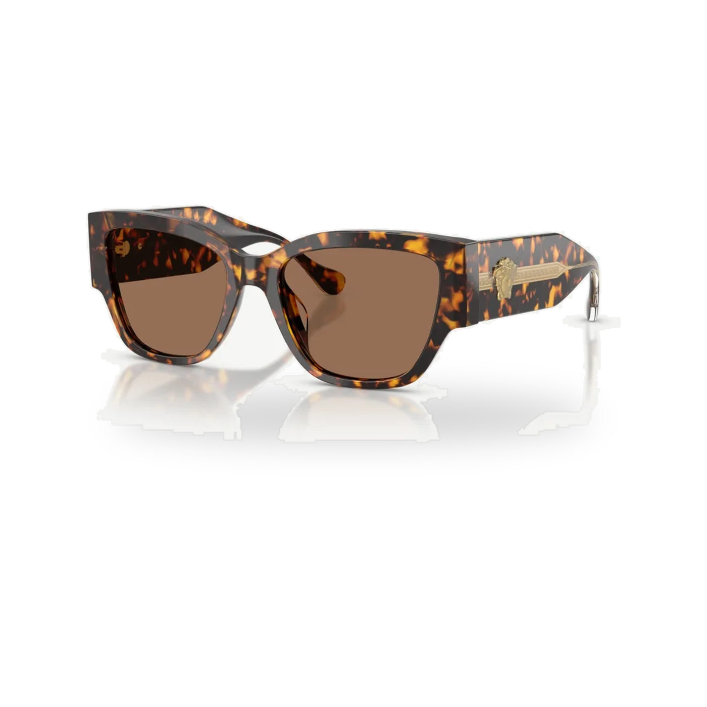Versace 0VE4509U sunglasses in Havana yellow with Dark brown lenses - transparent product photo with soft shadow