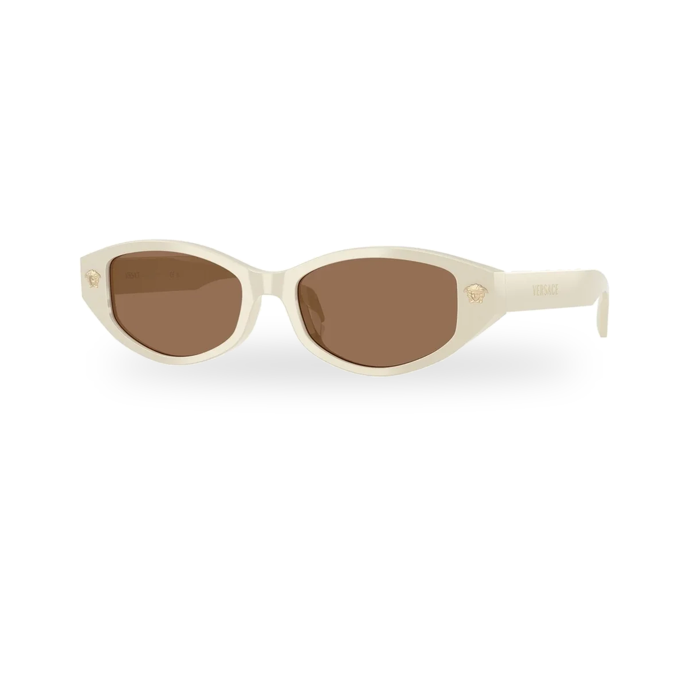Versace 0VE4512D sunglasses in White talc with Dark brown lenses - transparent product photo with soft shadow