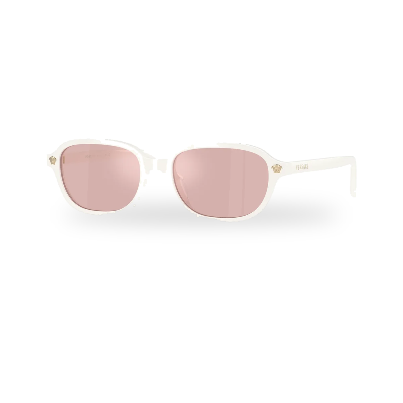Versace 0VE4514D sunglasses in White talc with Pink mirror gold lenses - transparent product photo with soft shadow