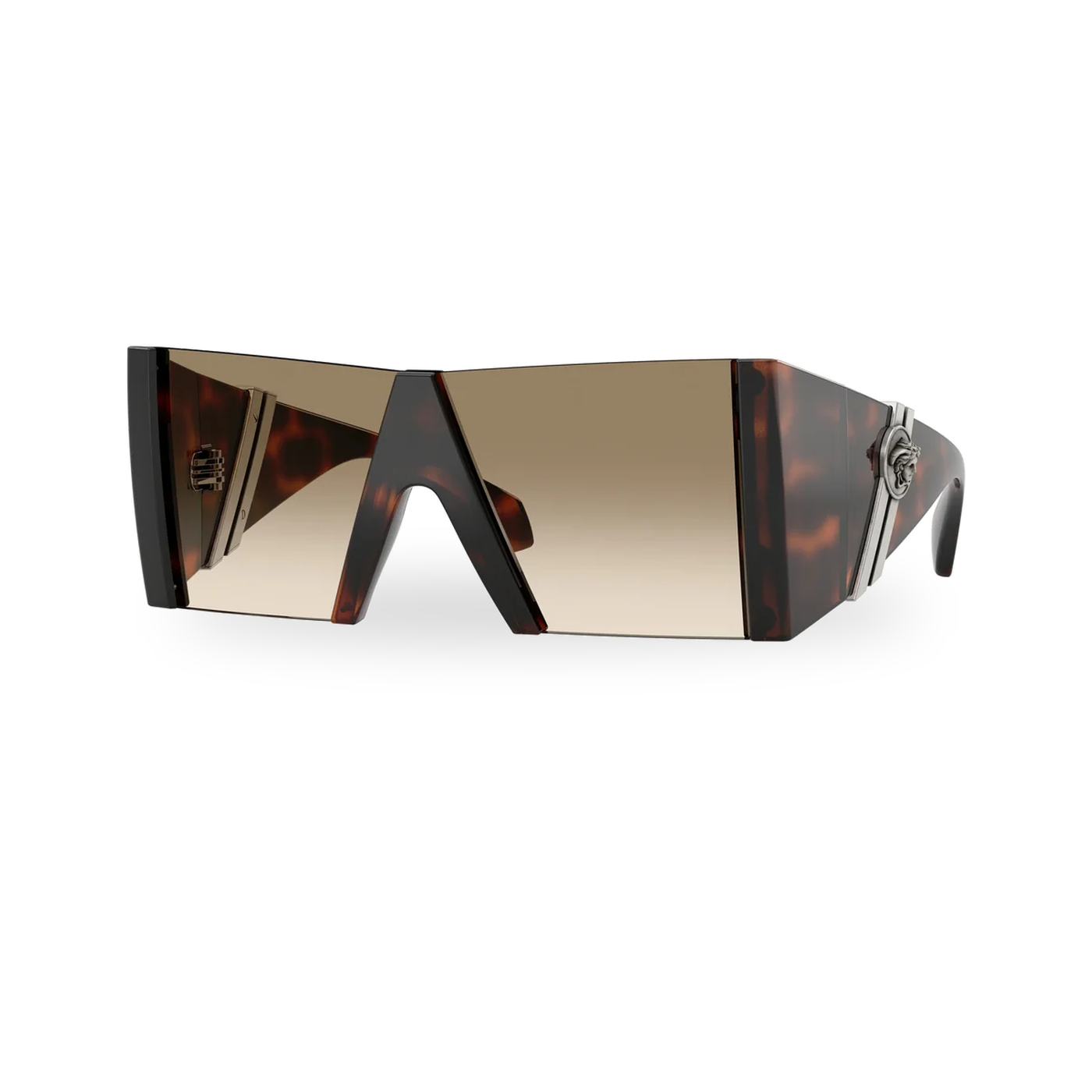 Versace 0VE4515 sunglasses in Havana with Light yellow gradient brown lenses - transparent product photo with soft shadow