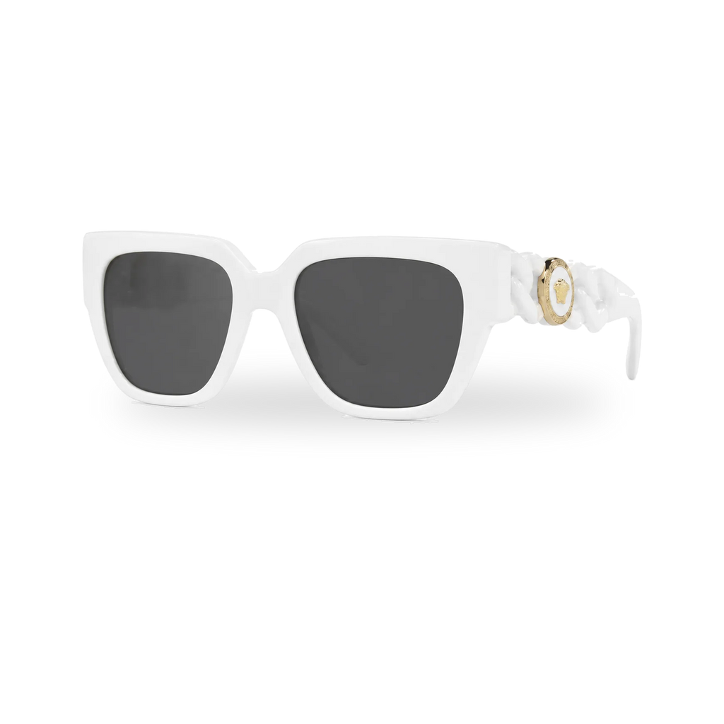 Versace White Twist Frame Sunglasses MOD.4409– 314/87 - transparent product photo with soft shadow