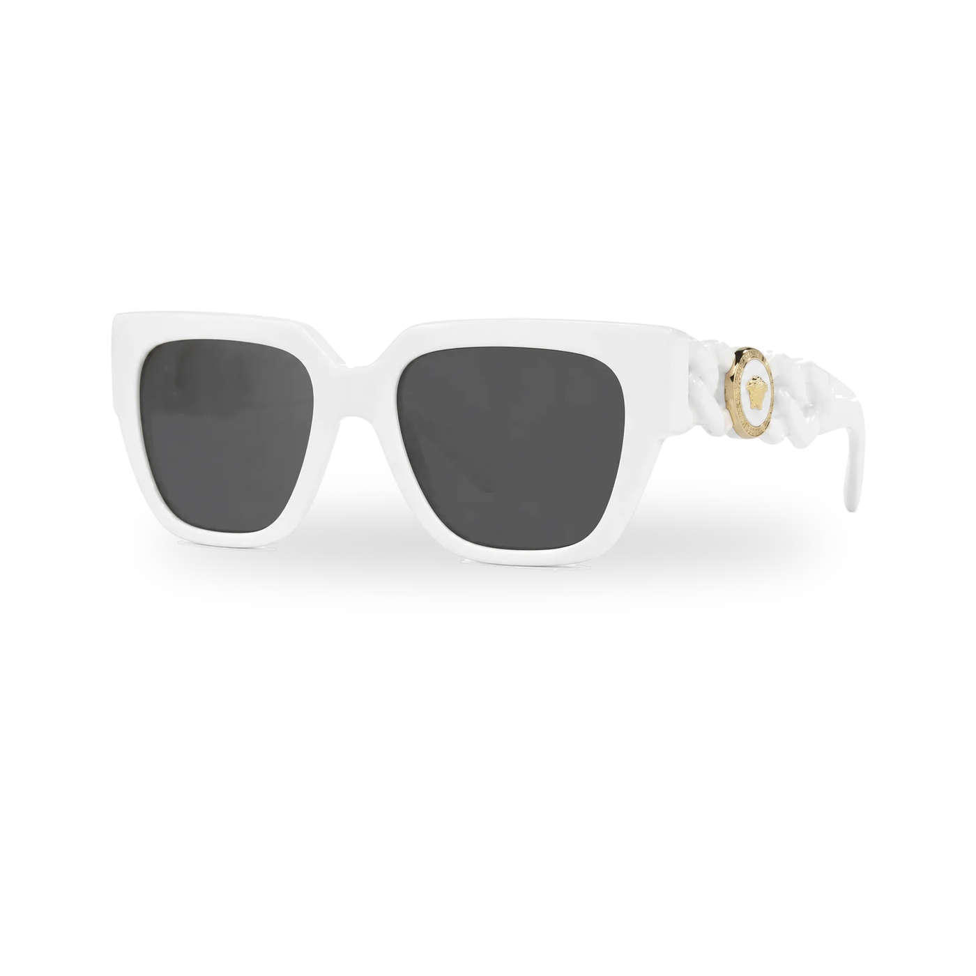 Versace White Twist Frame Sunglasses MOD.4409– 314/87 - transparent product photo with soft shadow