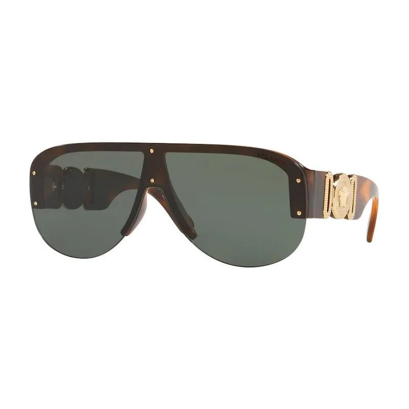 Versace Flat Frame Havana Oval Medusa Temple Sun Glasses