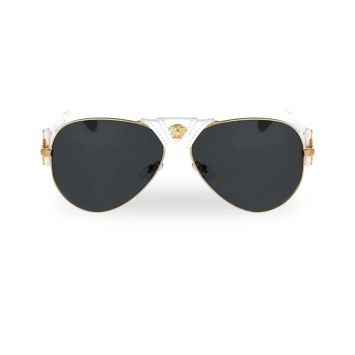 Versace MOD.2150-Q Gold & White Aviator Sunglasses - transparent product photo with soft shadow