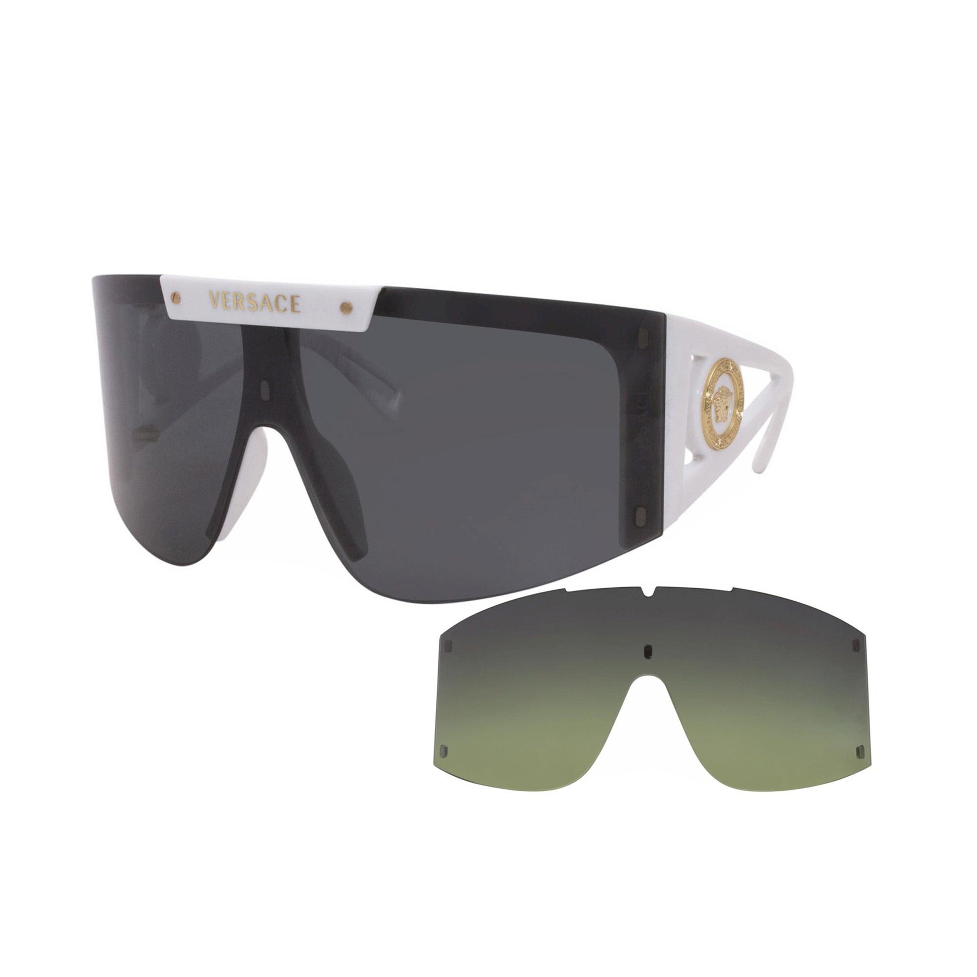 Versace White Boarder Visor Sun Glasses