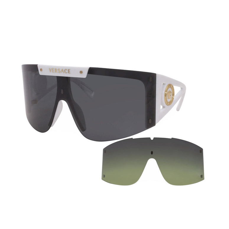 Versace White Boarder Visor Sun Glasses