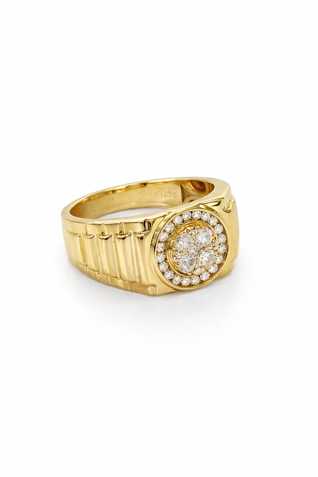 President Link Style 9ct Ring With Diamonds