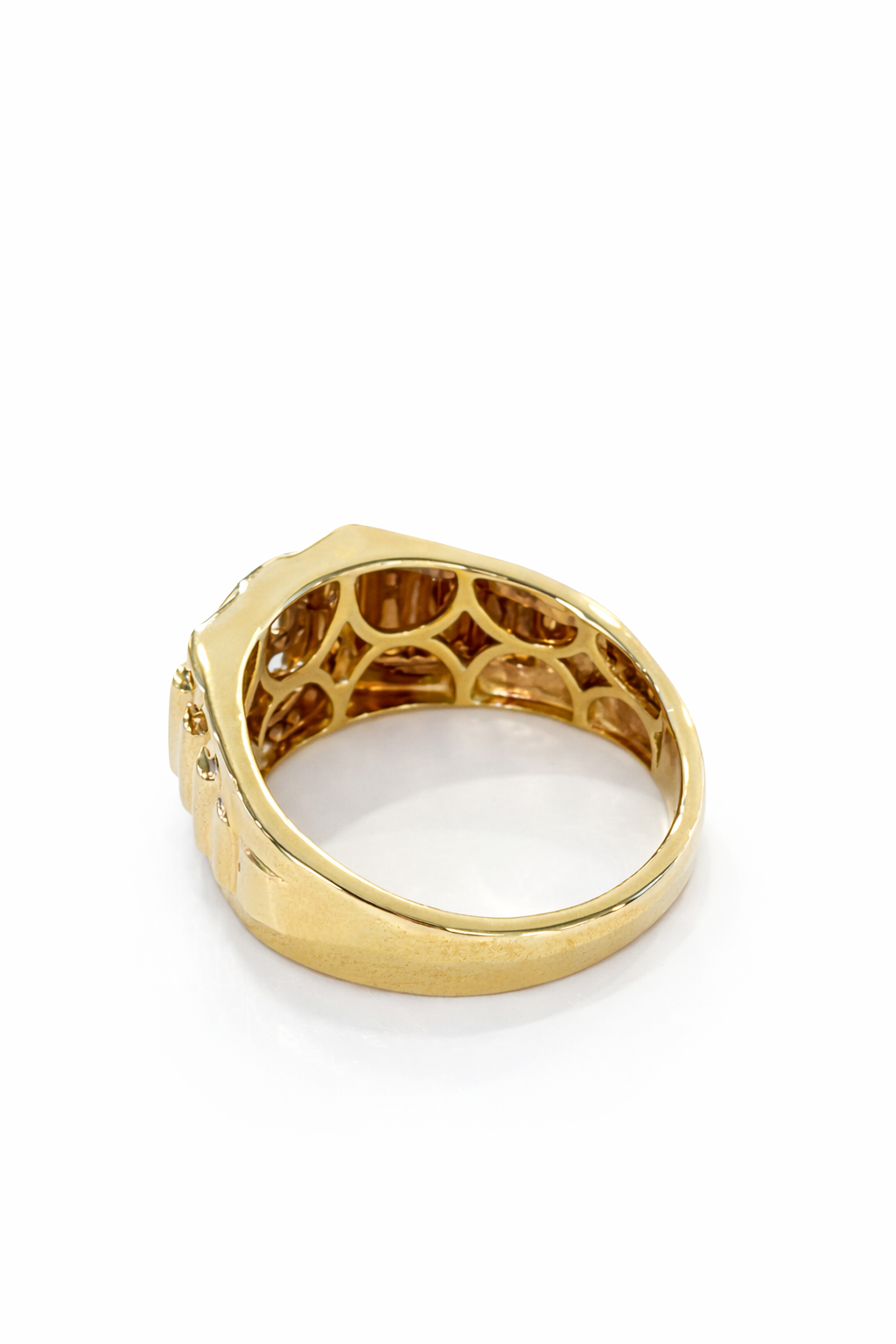 President Link Style 9ct Ring With Diamonds