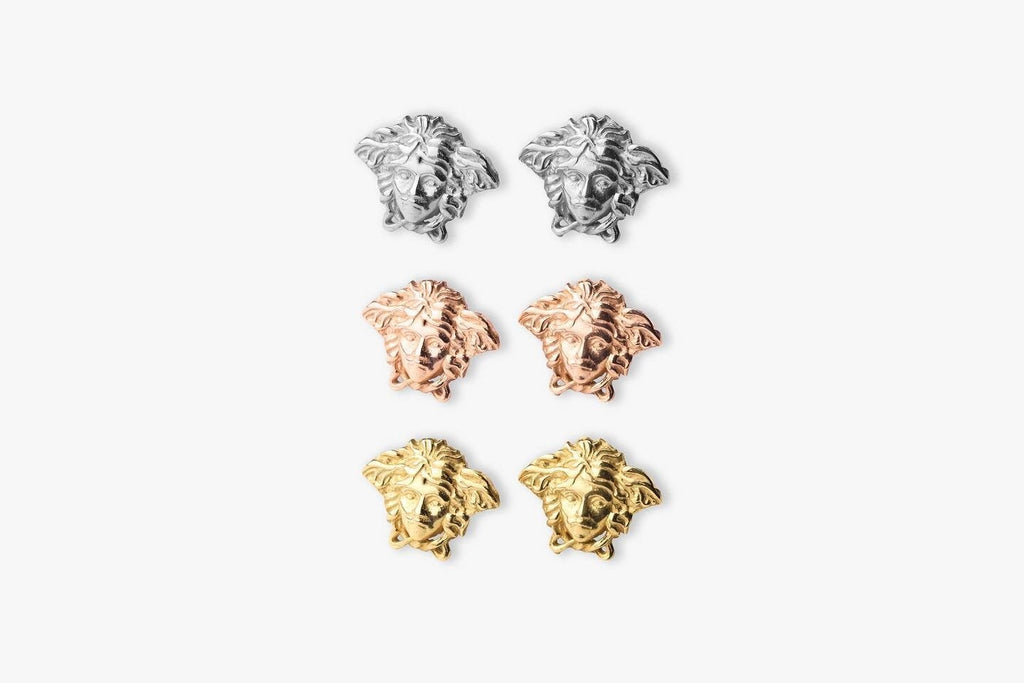 Sterling Silver Medusa Cut-out Earrings