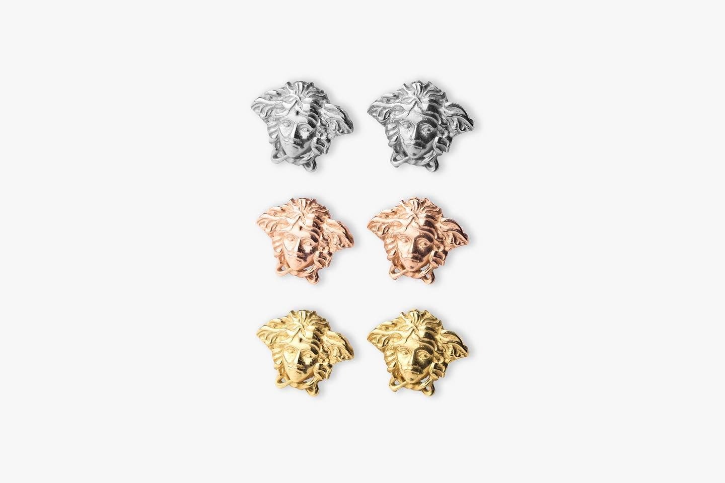 Sterling Silver Medusa Cut-out Earrings