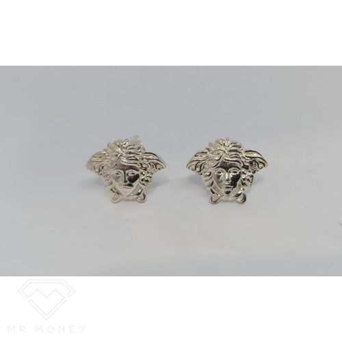 Sterling Silver Medusa Cut-Out Earrings
