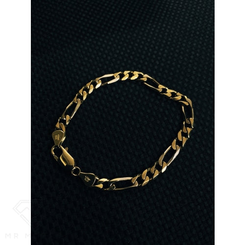 18Ct Yellow Gold Figaro Bracelet 19.5Cm Jewelry