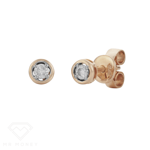 9Ct Rose Gold Donut Diamond Earrings Tdw 0.10Pts H-I P1