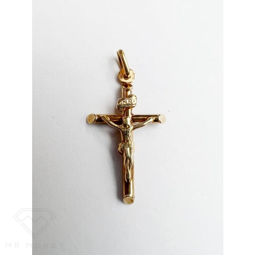 9Ct Gold Inri Jesus Cross Pendant Charms & Pendants