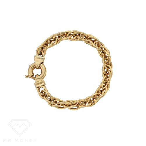 9Ct Heavy Twist Link Bracelet 19Cm