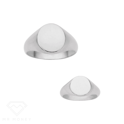 Sterling Silver Ladies Oval Signet Ring Ring