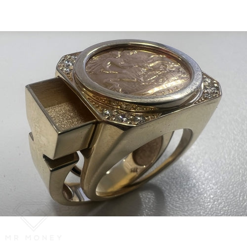 007 Half Sovereign Gold Diamond Ring Rings