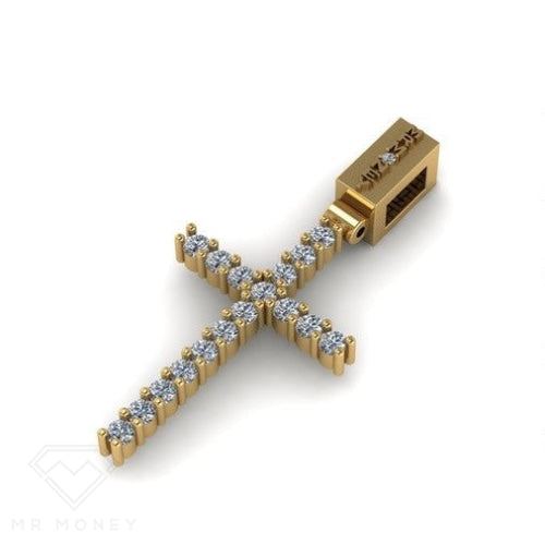 9Ct Gold Diamond Money Flex Cross Charms & Pendants