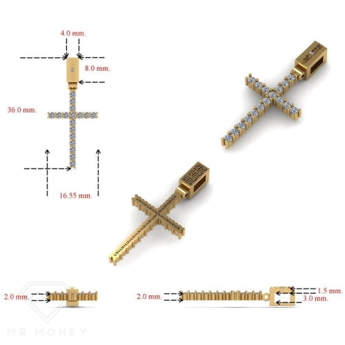 9Ct Gold Diamond Money Flex Cross Charms & Pendants
