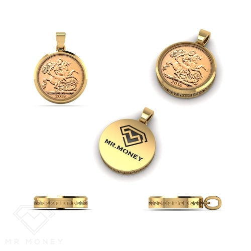 9Ct Gold Money Half Sovereign Pendant Charms & Pendants