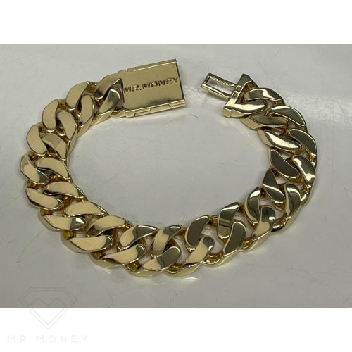 9Ct Gold Off Set Bracelet 24.5Cm